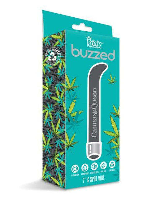 Prints Charming Buzzed 7 inch G-Spot Vibe, Canna Queen print - ClubX Australia