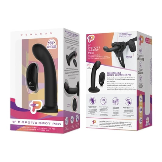 Pegasus 6" Wireless Remote Control P-Spot / G-Spot Peg with Harness Electric Eel, Inc
