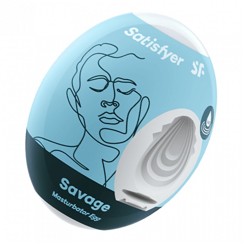 Satisfyer Masturbator Egg - Savage - White Stroker Sleeve Satisfyer