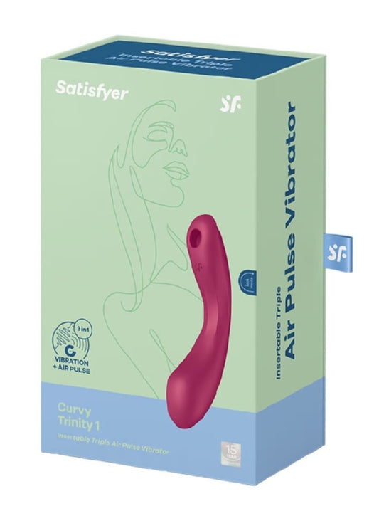 Satisfyer Curvy Trinity 1, Red air-pulse and G-spot vibrator - ClubX Australia