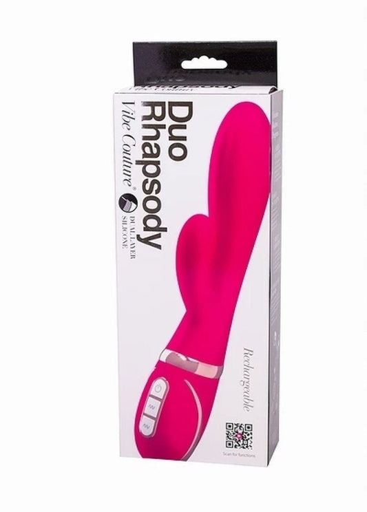 Vibe Couture Duo Rhapsody Pink rabbit vibrator with wiggling shaft - ClubX Australia