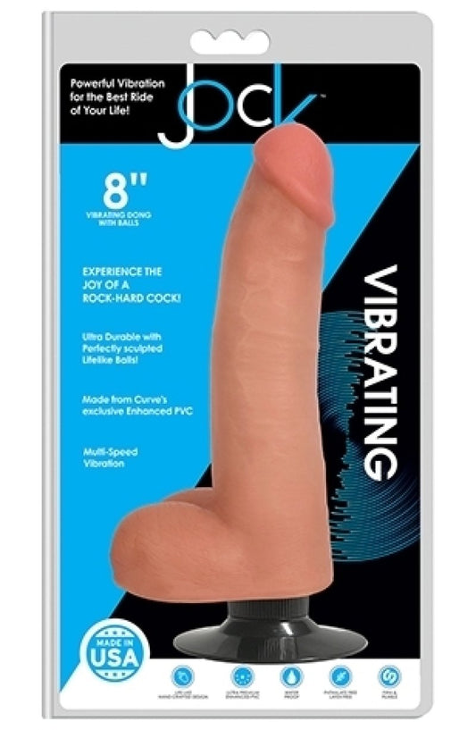 Jock 8" Vibrating Dong With Balls Vanilla Curve Toys