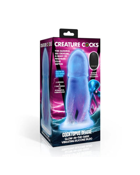 Creature Cocks Cocktopus Deluxe Glow-in-the-Dark Vibrating Silicone Dildo XR Brands