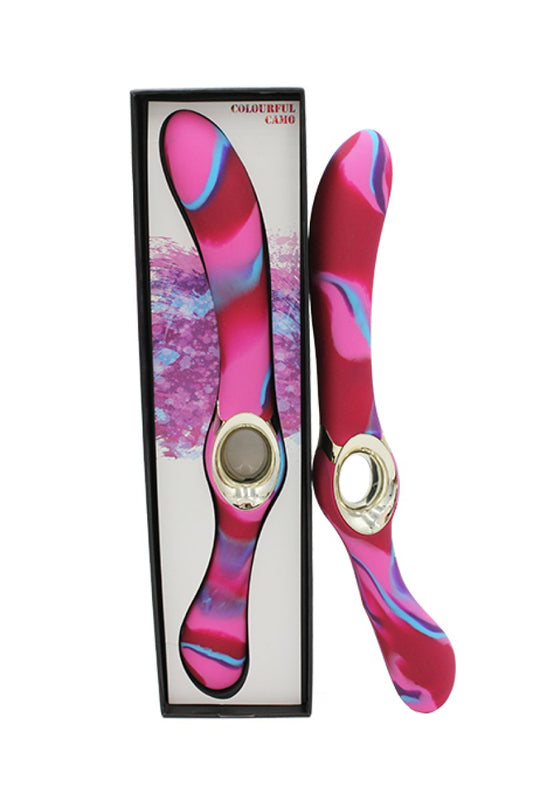 Colourful Camo Entice double-ended vibrator pink rechargeable - ClubX Australia