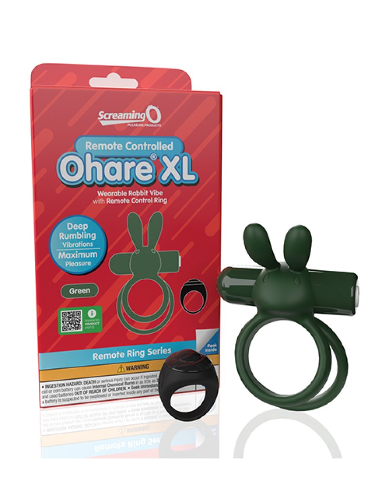 Screaming O Ohare XL remote controlled vibrating cock ring green - ClubX Australia