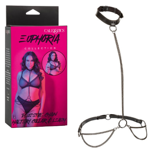 Euphoria Collection Plus Size Chain Halter/Collar & Leash Calexotics