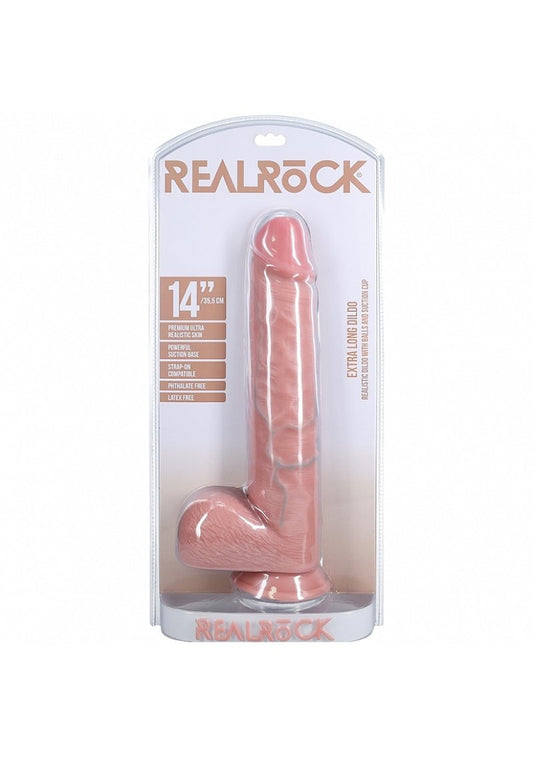 RealRock 14" Extra Long with Balls Dildo Shots