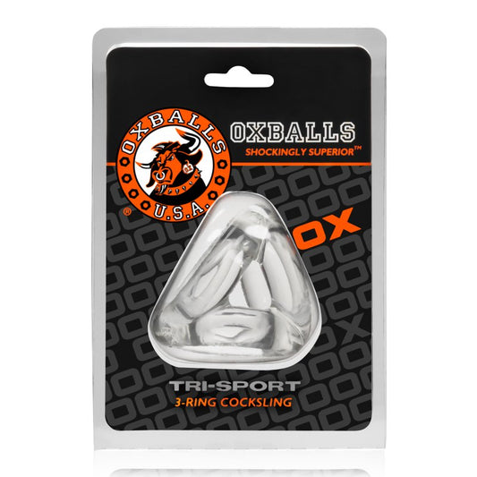 Oxballs Tri-Sport versatile 3-ring cocksling Clear OXBalls