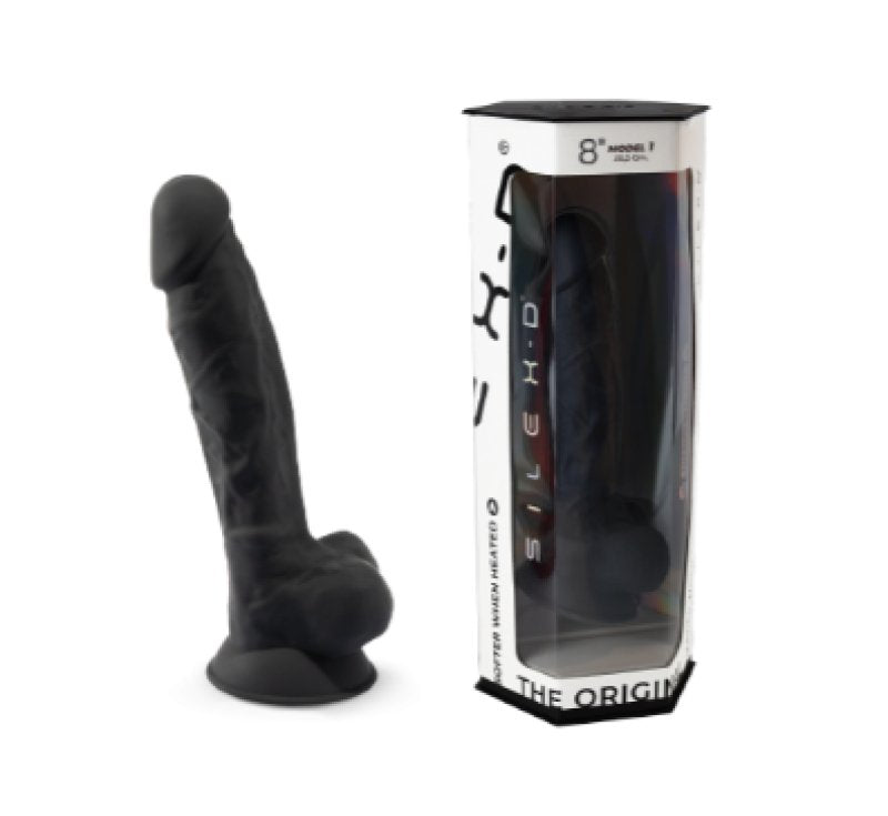 Silexd 8 Inch Model 1 Black Dual Density Realistic Dildo - ClubX Australia