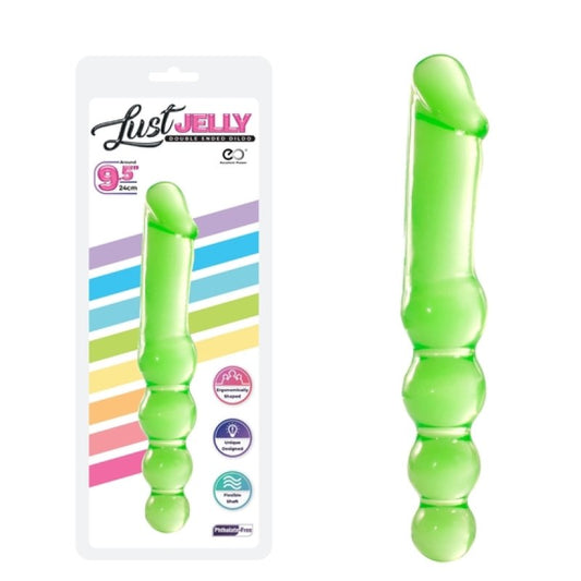Excellent Power Lust Jelly 9.5 inch double dong Green - ClubX Australia