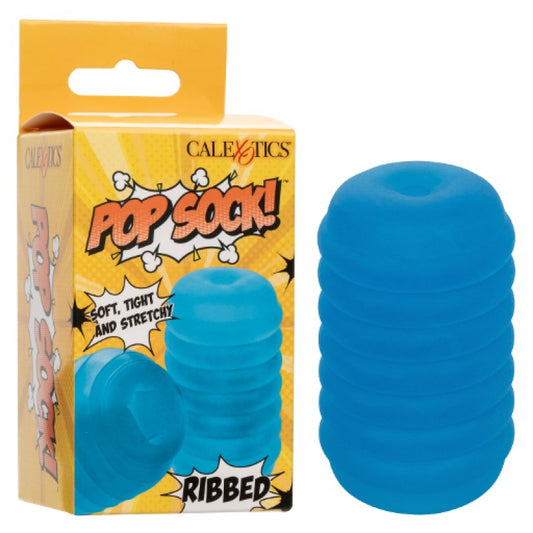 Pop Sock™ Pop Sock Ribbed - Blue Masturbator Calexotics