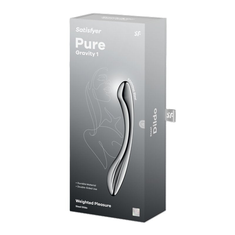 Satisfyer Pure Gravity 1 - Chrome Steel 22 cm Dildo Satisfyer
