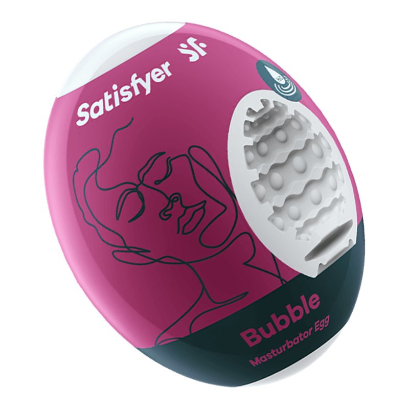 Satisfyer Masturbator Egg - Bubble - White Stroker Sleeve Satisfyer