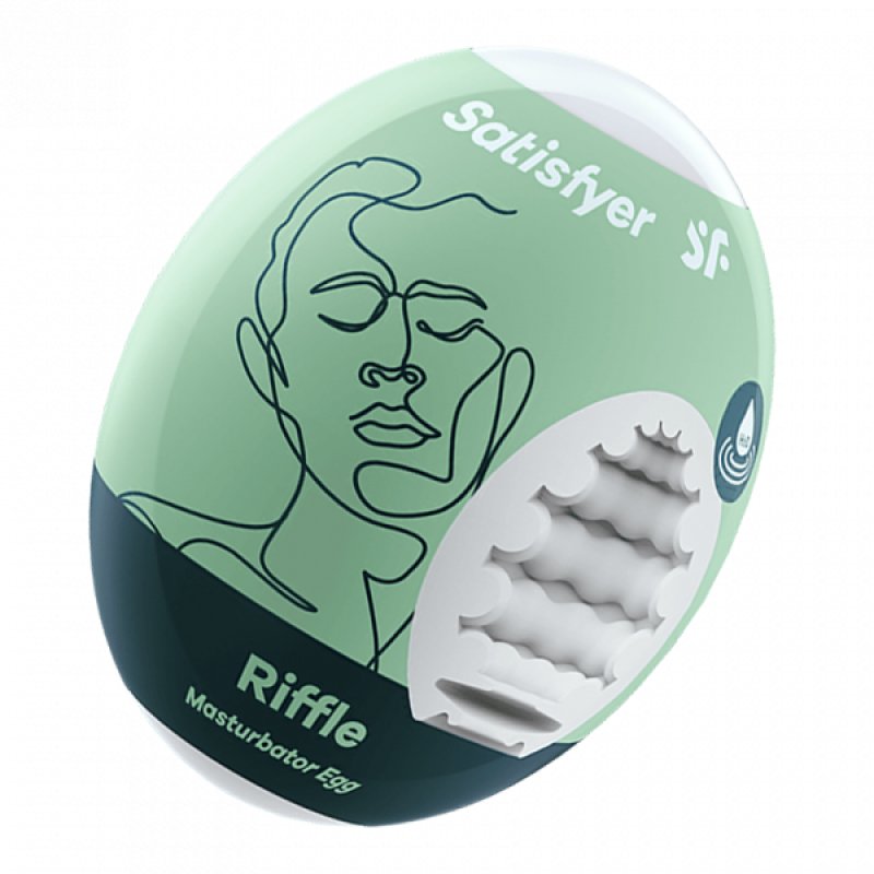 Satisfyer Masturbator Egg - Riffle - White Stroker Sleeve Satisfyer