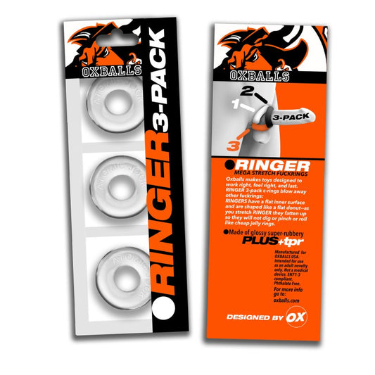Oxballs Ringer 3-pack of Do-Nut-1 cockrings Clear OXBalls