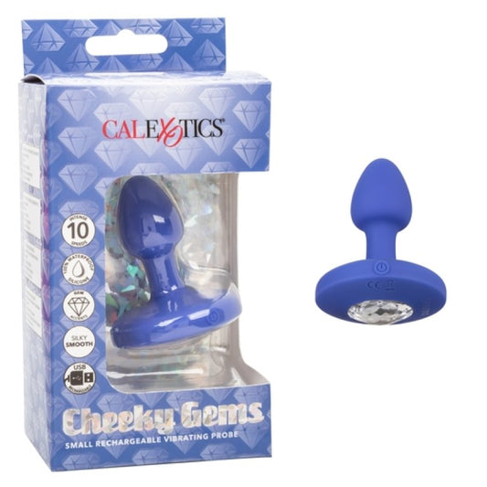 Calexotics Cheeky Gems Small Rechargeable Vibrating Probe - Blue Anal Toy Calexotics