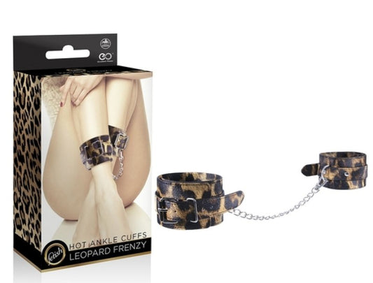 Leopard Frenzy ankle cuffs bondage restraints - ClubX Australia