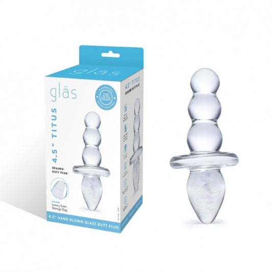Glas 4.5" Titus Beaded Butt Plug Electric Eel, Inc