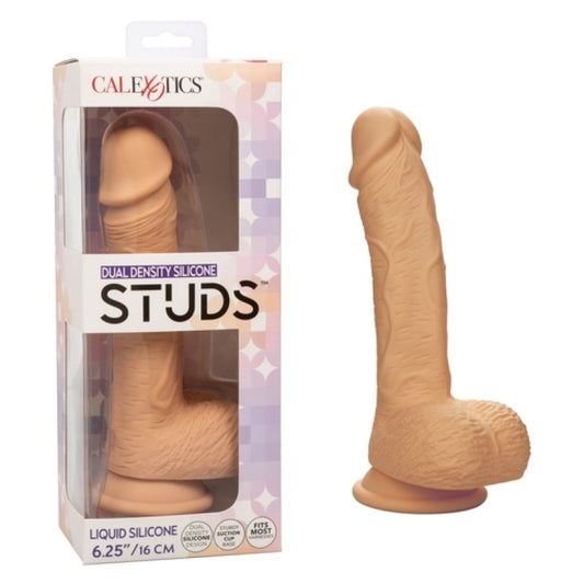 Calexotics Dual Density Silicone Studs 6.25”/16 cm - Ivory Dildo Calexotics