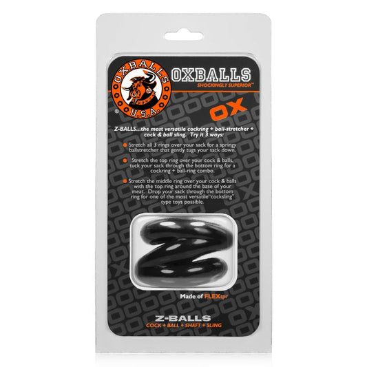 Oxballs Z-Balls zig-zag cockring / ballstretcher plus+SILICONE™ special edition Night OXBalls