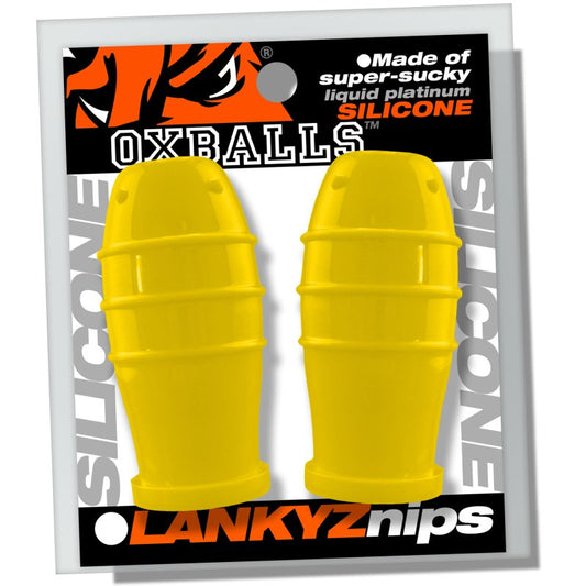 Oxballs Lankyz silicone nipsuckers Yellow Bondage Gear OXBalls