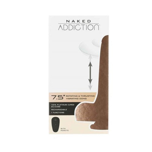 Naked Addiction 7.5” Vibrating, Rotating and Thrusting Dong - flesh Bms Enterprises
