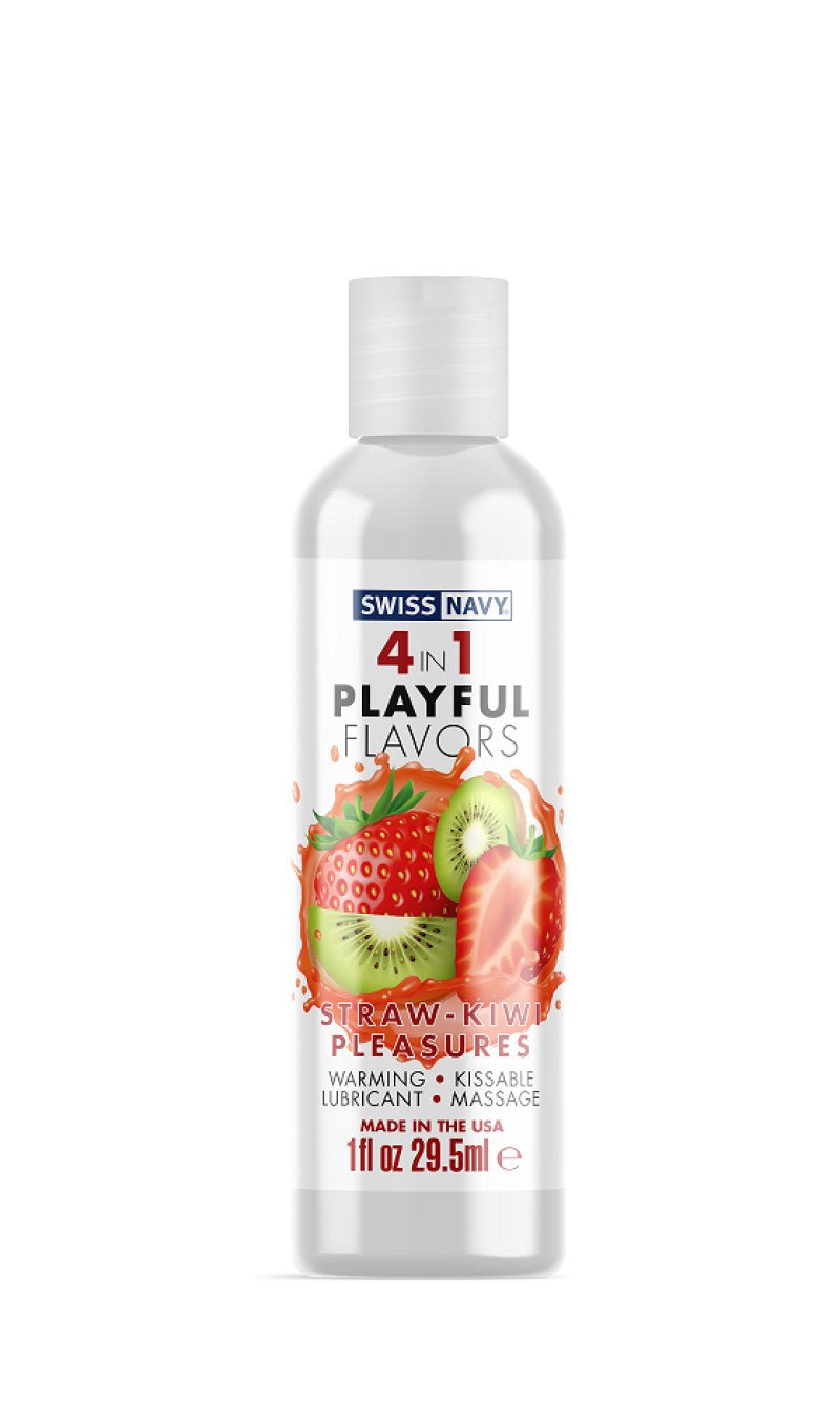 Swiss Navy 4 In 1 Playful Flavors Strawberry/Kiwi Pleasure 1 fl. oz Lubricant Swiss Navy