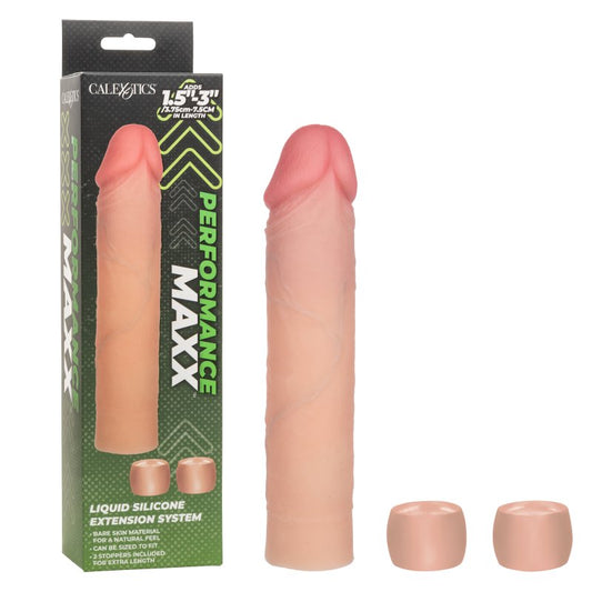 Performance Maxx 8" Liquid Silicone Extension System - Ivory Cock Ring Calexotics