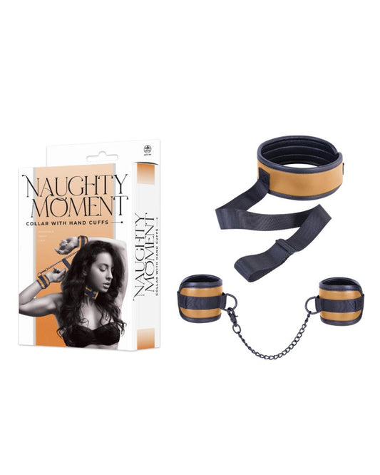 Excellent Power Naughty Moment collar with hand cuffs Yellow - ClubX Australia