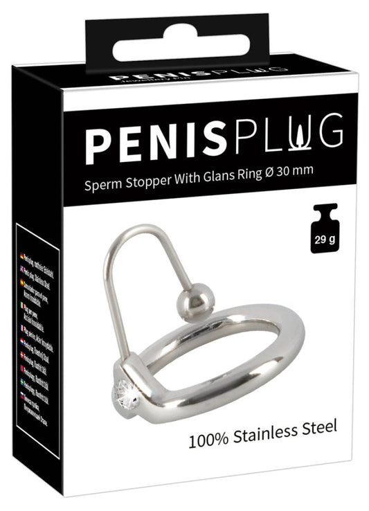 Penis Plug Sperm Stopper with Glans Ring Orion