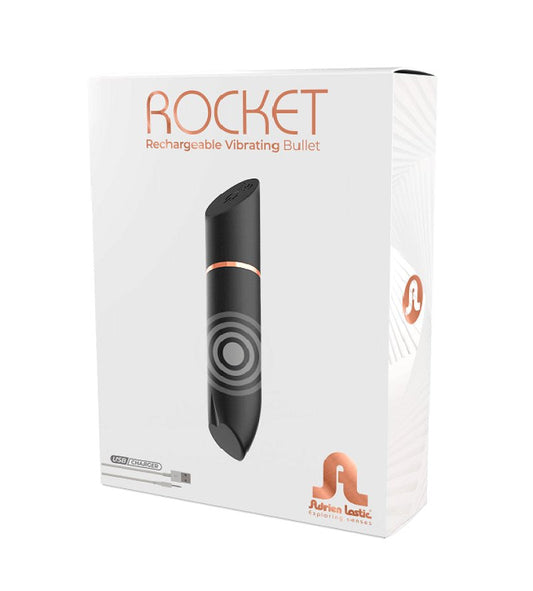 Adrien Lastic Rocket Black Rechargeable Bullet Vibrator - ClubX Australia