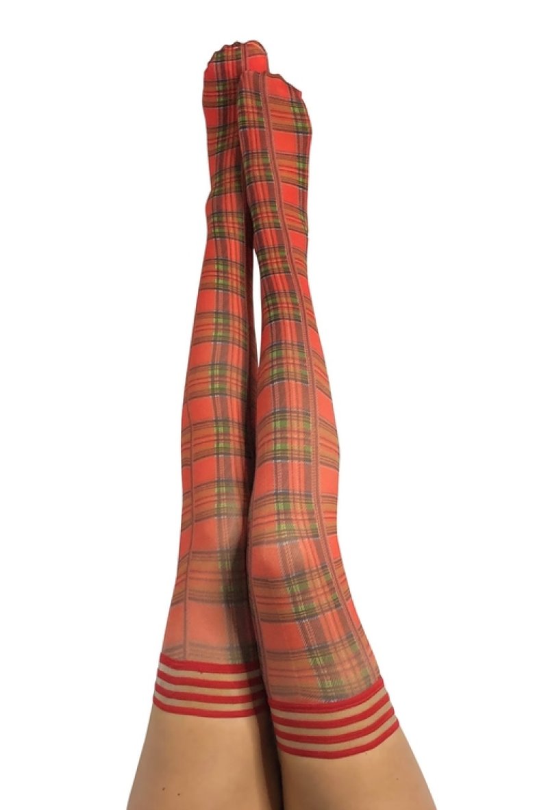 Kix'ies Kixies Grace Red Plaid Thigh High Size C Apparel Kix'ies