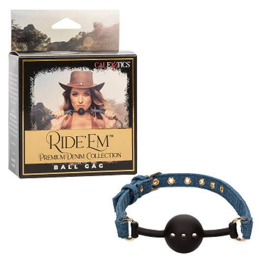 Calexotics Ride 'Em Premium Denim Collection Ball Gag Calexotics