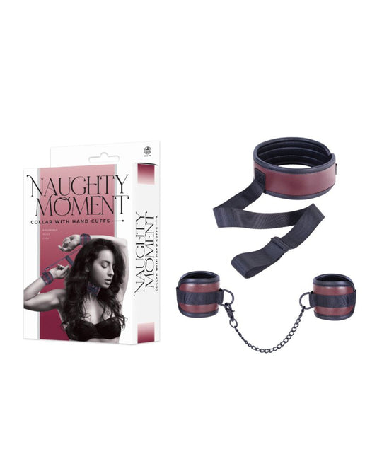 Excellent Power Naughty Moment collar with hand cuffs Red - ClubX Australia