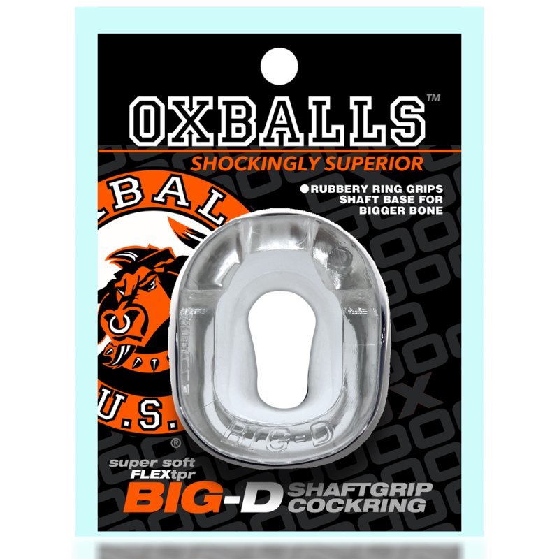 Oxballs Big-D bigger bulge cockring w/ shaft grippers Clear OXBalls
