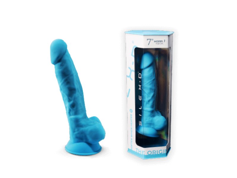 Silexd – Model 1 Thermo-Reactive Silicone 7″ Dong With Balls (Blue) Adrien Lastic