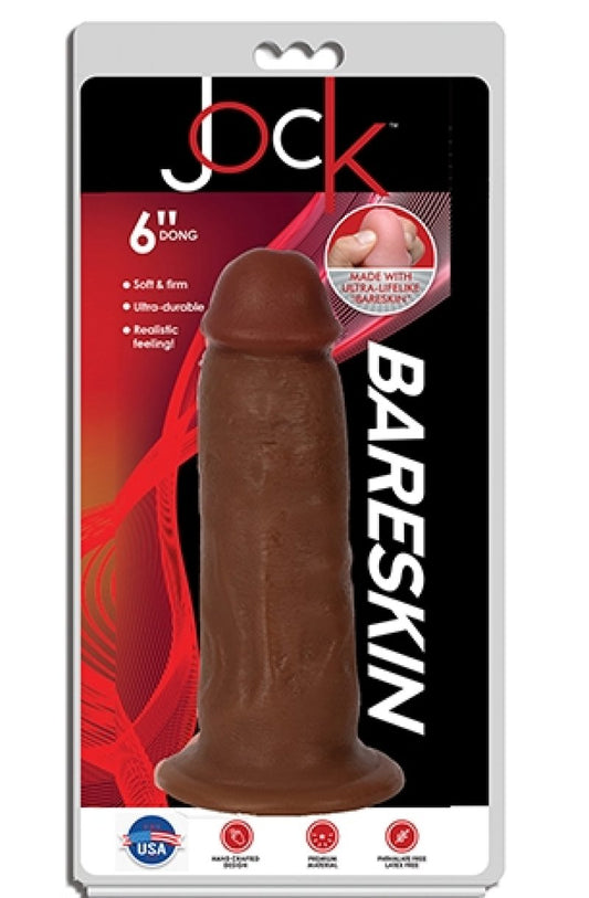 Jock 6" Bareskin Dong no balls Latte Curve Toys