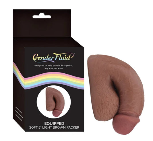 Gender Fluid Equipped Soft Packer 5" Light Brown Thank Me Now