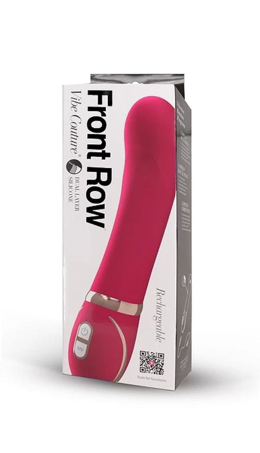 Vibe Couture Front Row Pink dual layer silicone rabbit vibrator - ClubX Australia
