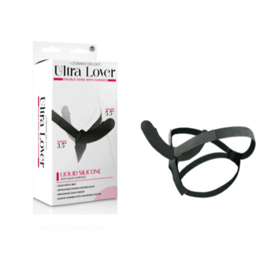 Excellent Power Ultra Lover 8 inch silicone double dong with strap-on - ClubX Australia
