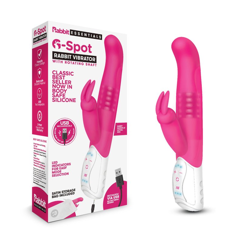 Rabbit Essentials Rechargeable G-Spot Rabbit - Hot Pink Electric Eel, Inc