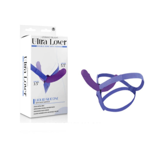 Excellent Power Ultra Lover 8 inch silicone double dong with strap-on - ClubX Australia