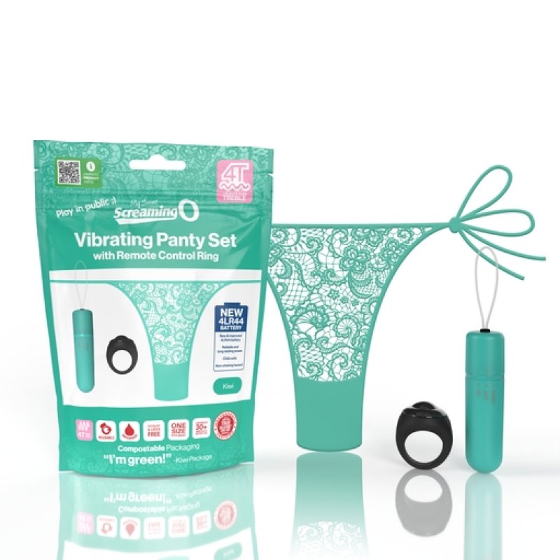 Vibrating Panty Set W/ Remote Ring 4T High Pitch Treble - Kiwi Screaming O