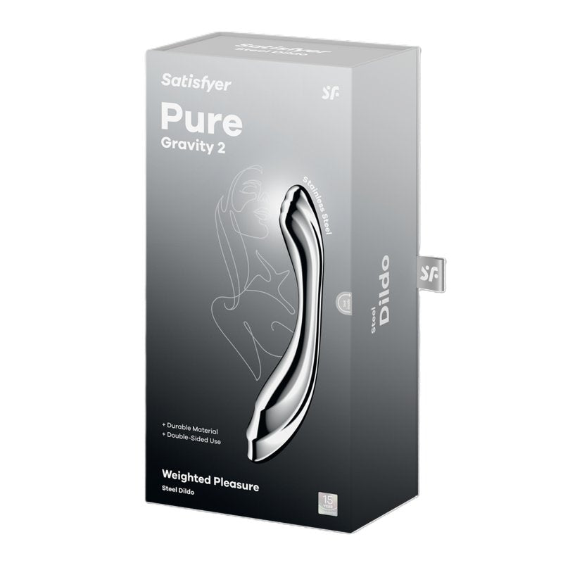 Satisfyer Pure Gravity 2 - Chrome Steel 21 cm Dildo Satisfyer