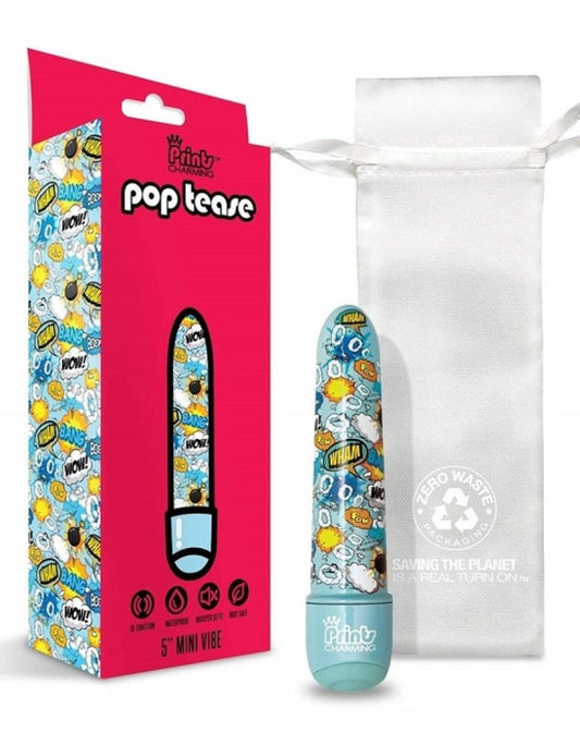Prints Charming Pop Tease 5 inch Mini Vibe, Wham Blue print - ClubX Australia