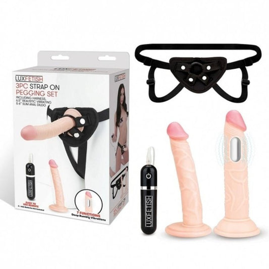 Lux Fetish 3pc Strap-On Pegging Set Electric Eel, Inc