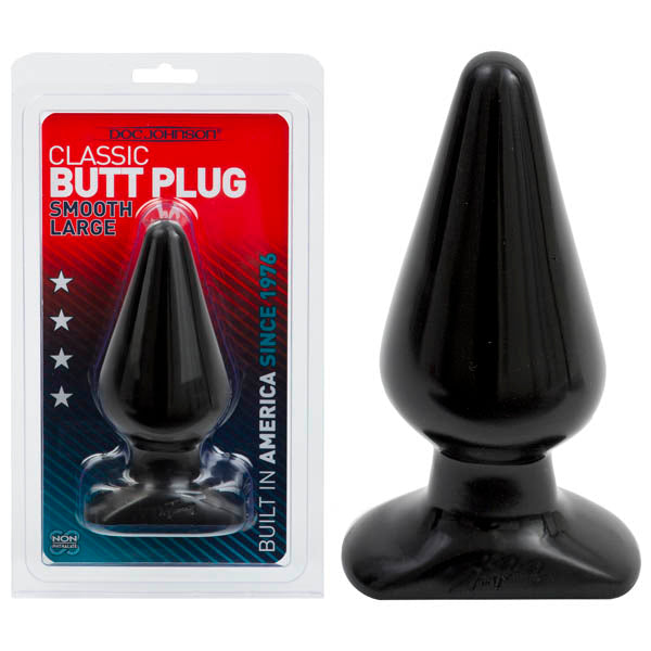 Classic Butt Plug Black 15.3 cm (6'') Large Smooth - Club X
