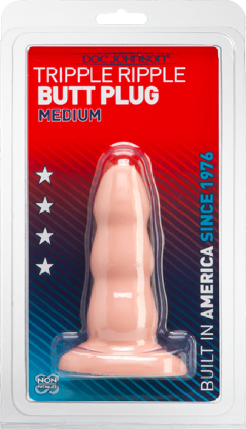 Classic Triple Ripple Butt Plugs - 5" - Club X