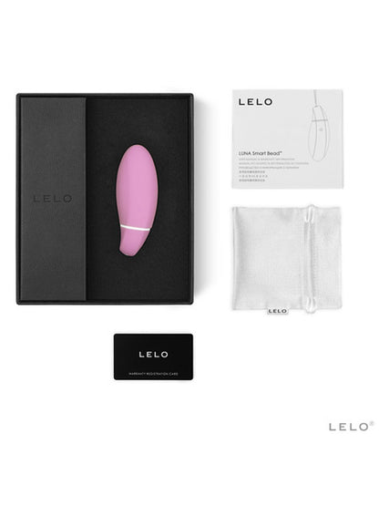 Lelo Luna Smart Bead 5 Vibration Levels Touch Sensor Smooth Silicone 100% Waterproof - Pink  - Club X