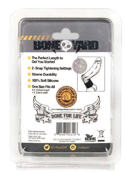 Boneyard 1.5inch Silicone Ball Strap - 3 Snap - Black - Club X